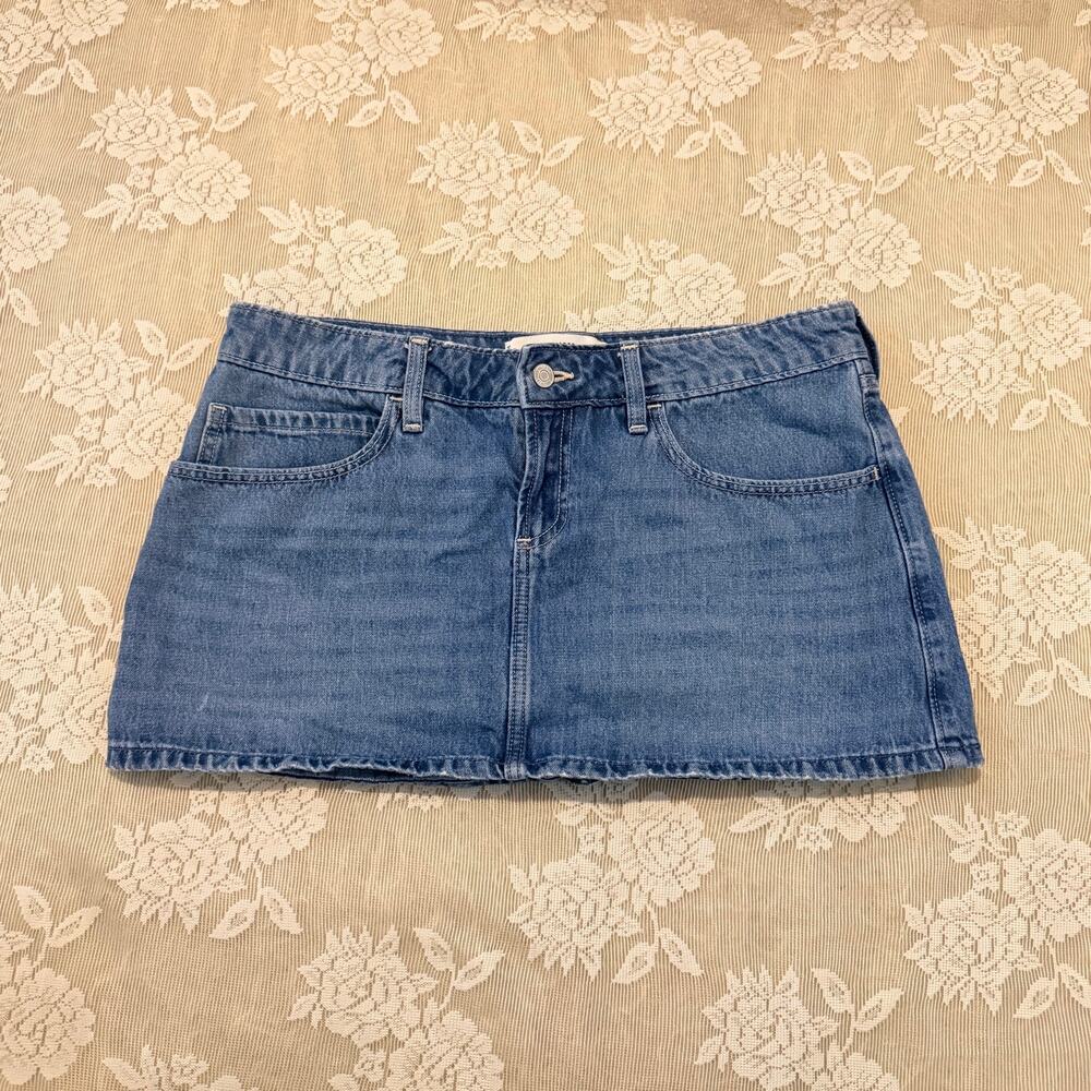 Hollister Denim Micro Mini Skort Size 10 W30